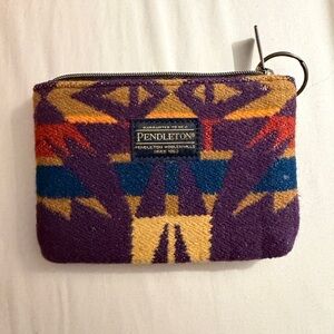 Pendleton Aztec Wool Pouch - Purple and Gold